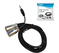 HQRP 1.8m Câble 3.5mm vers cordon double fiches XLR mâle pour KRK Rokit 5 G2s / HS50m's/JBL EON 5151XT / RCF ART