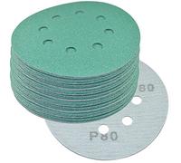 HQRP 12,7 cm 8 Holes anti-poussière à finition Grain 80 Crochet et boucle Disques abrasifs pour Dewalt D26450 D26451 D26453 Dw421 Dw423 ponceuse excentrique 12,7 cm de papier abrasif, Lot de 50