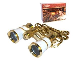 HQRP 3 x 25 Opera Lunettes avec chaîne, cristal clair Optic (Cco) blanc