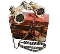 HQRP 3 x 25 Opera Lunettes avec chaîne, Cristal Clair Optic (Cco), doré