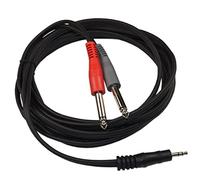 HQRP Câble TRS équilibré de 3,5 mm vers double TS asymétrique de 6,35 mm pour haut-parleurs, lecteurs CD, lecteurs MP3, baladeurs et haut-parleurs M-Audio Studiophile Series BX5a