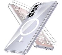 HQSELECTION® Coque Magnétique pour Samsung Galaxy S25 EDGE Avec 2 Vitre Verres Trempés,Compatible Avec MagSafe ,Transparent