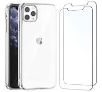 Hqselection® Coque Pour Apple Iphone 11 Pro Max Transparente Silicone En Gel Tpu Souple + 2 Verre Trempé Film Protection Écran - Anti Rayures - Ultra Résistant Dureté 9h