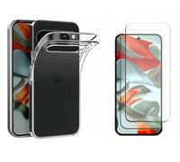 Hqselection® Coque Pour Google Pixel 9 Pro Xl Transparente Silicone En Gel Tpu Souple + 2 Verre Trempé Film Protection Écran - Anti Rayures - Ultra Résistant Dureté 9h