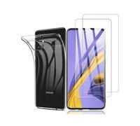 Hqselection® Coque Pour Samsung Galaxy A51 Transparente Silicone En Gel Tpu Souple + 2 Verre Trempé Film Protection Écran - Anti Rayures - Ultra Résistant Dureté 9h