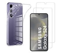 Hqselection® Coque Pour Samsung Galaxy S24 5g Transparente Silicone En Gel Tpu Souple + 2 Verre Trempé Film Protection Écran - Anti Rayures - Ultra Résistant Dureté 9h