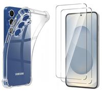 Hqselection® Coque Pour Samsung Galaxy S25+/S25 Plus 5g Avec 2 Pièces Protection Écran En Verre Trempé,Ultra Transparent Étui De Protection En Silicone Antichoc Avec Coins Renforcés, Clair Mince Soupl