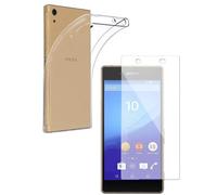 Hqselection® Coque Pour Sony Xa1 Plus Transparente Silicone En Gel Tpu Souple + 2 Verre Trempé Film Protection Écran - Anti Rayures - Ultra Résistant Dureté 9h