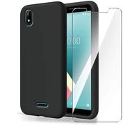 Hqselection ® Coque Silicone Noir Mat Compatible Avec Wiko Y61 + 2 Film De Protection D'écran En Verre Trempé Transparent - Anti Rayures - Ultra Résistant Dureté 9h