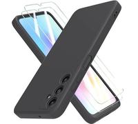 Hqselection® Coque Silicone Noir Mat Pour Samsung Galaxy A05s + 2 Verre Trempé Film Protection Écran - Anti Rayures - Ultra Résistant Dureté 9h