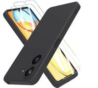 Hqselection® Coque Silicone Noir Mat Pour Xiaomi Redmi 13c/Poco C65 + 2 Verre Trempé Film Protection Écran - Anti Rayures - Ultra Résistant Dureté 9h