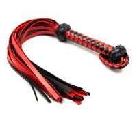HQUIREN SHIQIAN Baguette D'enseignement Cravache Fouet en Cuir Accessoire De Rôle pour Fête Et Spectacle Fouet pour Chien (Rouge)