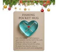 Hqunjikp Cartes souvenirs de motivation en forme de cœur pour pêcheurs, aventures en plein air, maris, fils, grands-pères, collectionneurs, anniversaire, fête des pères, Noël