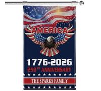 Hqunjikp Drapeau de jardin du 250e siège, panneau patriotique américain double face 1776-2026, pour les vétérans, les amateurs d'histoire, les événements communautaires, les célébrations, les