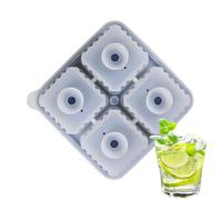 Hqunjikp Moules à glaçons à cocktail, 4 cavités en silicone pour congélateur, moule à 4 cavités en forme de cube à libération facile pour la fabrication de cocktails, le whisky, la cuisine, le camping