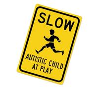 Hqunjikp Panneau « Slow Children At Play » | Métal antirouille haute visibilité par les temps | Signalisation d'avertissement de ralentissement | Pour quartiers, rue, pelouse, parc, trottoir