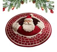 Hqunjikp Tapis de Noël à illusion d'optique 3D, tapis rond de Noël matelassé et nain de Noël - Tapis rond antidérapant pour salon, couloir