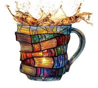 Hqunjikp Tasse à café en verre coloré fait à la main, tasse à café en forme de livre en verre fantaisie en forme de livre en forme de marque, collection pour les amateurs de littérature