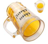 Hqunjikp Tasses à bière avec poignées, 450 ml, double paroi, tasse fantaisie pour la maison, la salle à manger, les adultes, le barbecue, le festival, le cocktail