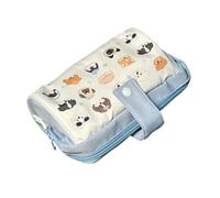 Hqunjikp Trousse à crayons | Trousse à crayons pour étudiants | Organiseur de règle avec fermeture éclair pour journal, déplacement, marquage, voyage, peinture, prise de notes, bleu, Refer to