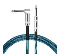 HQWBVD Câble Audio Guitare Fonge Câbles De 300cm Ligne Réduction Du Bruit Connexion 6.35mm Tressée Et Blindée Pour Partie Guitare Électrique Basse(Blue)