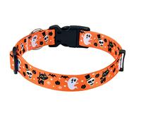 HQYDDMI Collier pour Chien d'halloween, avec Chats Chauve-Souris Citrouille, imprimé fantômes, Colliers réglables Doux et Confortables pour Chiot X-Small Small Medium Large Dogs(Halloween,L)