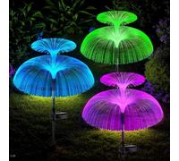 Hqynss Lot de 3 Lampes Solaires Méduses Décoratives - Fleurs LED Multicolores IP65 pour Jardin Extérieur - Décoration Terrasse, Balcon, Fêtes