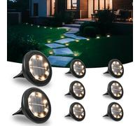 Hqynss Lot de 8 Lampe Solaire Extérieur Au Sol, 8 LED Lumière Solaire d'Extérieur, Éclairage de Jardin Solaire IP65 Étanche Longue Durée de Vie, Spot Solaire pour Jardin Pelouse Allée Chemin Terrasse