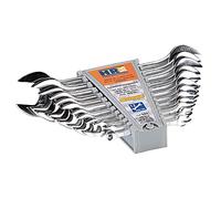HR 170082 - Juego de 12 llaves fijas HR DIN 3110 acero Cr-V cromado brillante en caja de carton