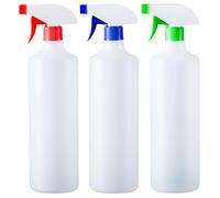 HR Hogar Pulvérisateur spray 500 ml Pack 3 couleurs - Fabriqué en Espagne - Bouteille aérosol en polyéthylène de haute densité résistante et recyclable avec buse réglable pour nettoyage et jardinage