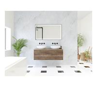 HR Matrix ensemble de meubles de salle de bain 3d 120cm 1 tiroir sans poignée avec bande de poignée en couleur charleston avec dessus charleston SW758197 / SW742525