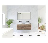 HR Matrix ensemble de meubles de salle de bain 3d 120cm 2 tiroirs sans poignée avec bande de poignée en couleur charleston avec dessus charleston SW758216 / SW742525
