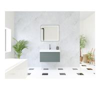 HR Matrix ensemble de meubles de salle de bain 3d 80cm 1 tiroir sans poignée avec bandeau de poignée en couleur petrol matt avec lavabo juste 1 trou pour robinet blanc SW757131 / SW457622