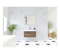 HR Matrix ensemble de meubles de salle de bain 3d 80cm 1 tiroir sans poignée avec cadre poignée couleur charleston avec lavabo juste 1 trou pour robinet blanc SW757103 / SW457622