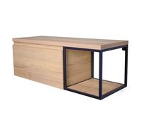 HR Meubles de salle de bain Matrix meuble sous lavabo 120x40x45cm avec 1 tiroir sans poignée avec bandeau de prise en couleur meuble chêne naturel sw232620/sw232925/sw233285/sw539190/