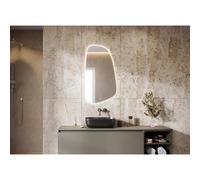 HR Meubles de salle de bain Sasso 2.0 Miroir - 50x90cm - forme organique - éclairage indirect LED sans point - capteur tactile - intensité variable - température de couleur réglable - chauffe-miroir 7