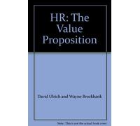 HR: The Value Proposition