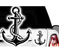 HR-WERBEDESIGN - 1 Autocollant - Maritim Anker - Anneau de Sauvetage - Boussole - Ancre