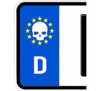 HR-WERBEDESIGN Lot de 2 autocollants pour plaque d'immatriculation Motif tête de mort Punisher Skull