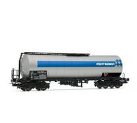 HR6516 Rivarossi Wagon Citernes Zaes FS Montedison Livrée Aluminium Bande Bleue