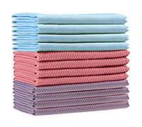 HRainbow Lot de 12 Chiffon de Nettoyage en Microfibre Multifunction pour la Salle de Bain Maison Cuisine Bureau Voiture Moto,Multicolore,40 x 30 cm
