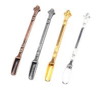 HRASY Lot de 4 cuillères de médecine micro Scoop en acier inoxydable - Pour médecine, sels, herbes, sable, paillettes - Pelle à épices - Petites boîtes à épices (4 couleurs)