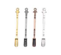 HRASY Lot de 4 micro-pelle avec trou de suspension en acier inoxydable pour le sel, le sable, les paillettes, les épices, les petits pots à épices (4 couleurs)
