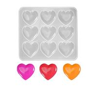 HRASY Moule en silicone en forme de cœur en résine époxy amour forme de cœur bijoux pendentif forme porte-clés forme silicone coeur pendentif formes pour collier boucles d'oreilles bracelets