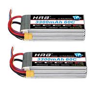 HRB 2PCS 6S 22.2V 3300mAh 60C Lipo Batterie avec XT60 Plug pour RC Hélicoptère Avion Voiture Bateau Camion