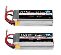 HRB 2pcs Batterie LiPo 1800mAh 6S 22.2V 50C avec XT60 au connecteur Deans T pour SAB380 Align 470 ALZRC Devil 380 480 Hélicoptère Avion Voitures Camion Buggy Truggy Drones Multicopter