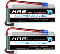 HRB 5000mAh RC batterie Lipo, 22,2V tension, 50C vitesse de décharge, 6s 5000mAh EC5 2 pièces