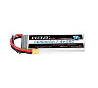 HRB 7.4V 5000mAh 50C XT60 Lipo Battery Compatible avec RC Car RC Plane RC Truck RC Boat