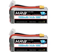 HRB Accu Lipo RC, 14,8V 1500mAh, puissance 100C, 4s 1500mah XT60 2PC