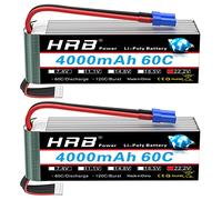 HRB Lipo Batterie 6S 22.2V 4000mAh 60C avec EC5 Plug pour RC Quadcopter Hélicoptère Voiture Camion Bateau Hobby(2pcs)